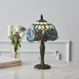 Endon klasszikus tiffany asztali lámpa dragonfly blue sötétbarna sokszínű end64088