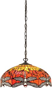 Endon klasszikus tiffany függeszték dragonfly flame sötétbarna sokszínű end64081