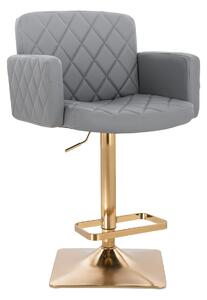 HC802KW Szürke Modern Műbőr Szék Arany lábbal
