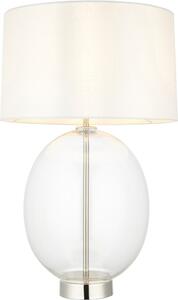 Endon glamour modern asztali lámpa kelda oval fehér nikkel átlátszó end102675