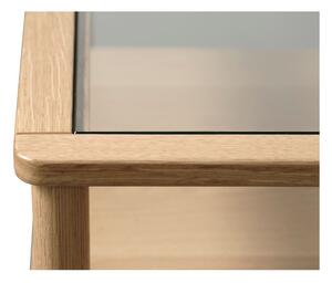 Natúr színű üveg dohányzóasztal 60x120 cm Elba – Unique Furniture