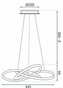 Mennyezeti led lámpaAPP389-CP króm + távirányító