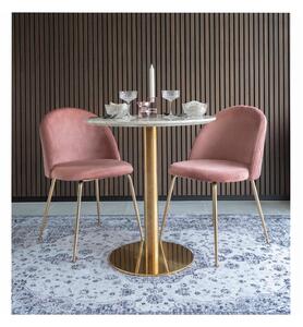 Kerek étkezőasztal márvány dekoros asztallappal ø 70 cm Bolzano – House Nordic