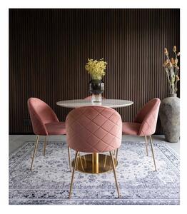 Kerek étkezőasztal márvány dekoros asztallappal ø 90 cm Bolzano – House Nordic