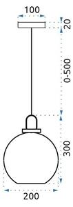 Mennyezeti Lámpa APP626-1CP üveggömb 20 cm matt szürke