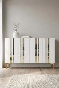 Mia komód, fehér-arany, 120 cm