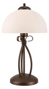 Sötétbarna asztali lámpa üveg búrával (magasság 43 cm) Adelle – LAMKUR