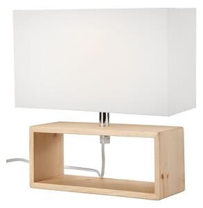 Világosbarna asztali lámpa textil búrával (magasság 26 cm) Scandi – LAMKUR
