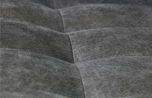 Hoorns Fekete bőr háromüléses kanapé Raden 275 cm foltvarróval