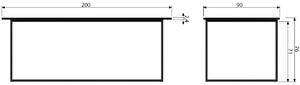 Hoorns Frax fekete kőris étkezőasztal 220 x 90 cm