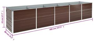 VidaXL barna horganyzott acél kerti magaságyás 400 x 80 x 45 cm