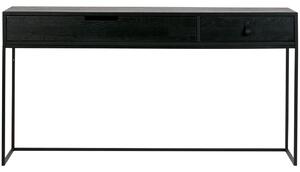 Hoorns Fekete masszív tölgy fésülködőasztal Frax 140 cm