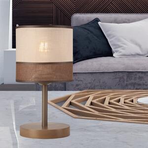 Sötétbarna asztali lámpa textil búrával (magasság 30 cm) Andrea – LAMKUR