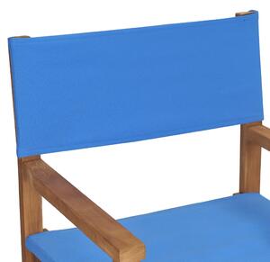 VidaXL 2 db kék tömör tíkfa rendezői szék