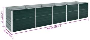 VidaXL zöld horganyzott acél kerti magaságyás 400 x 80 x 45 cm