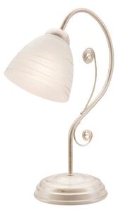 Fehér asztali lámpa üveg búrával (magasság 39 cm) Emilio – LAMKUR