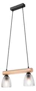 Fekete-világosbarna függőlámpa üveg búrával ø 14 cm Margit – LAMKUR
