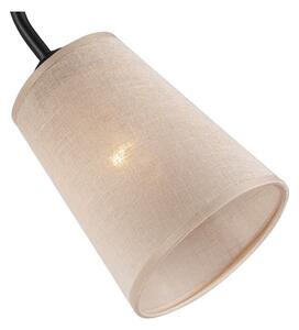 Fekete mennyezeti lámpa textil búrával ø 15 cm Paco – LAMKUR