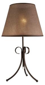 Sötétbarna asztali lámpa textil búrával (magasság 55 cm) Lorenzo – LAMKUR