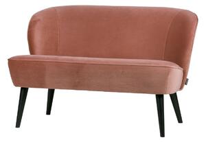 Hoorns Régi rózsaszín bársony kétszemélyes kanapé Norma 110 cm