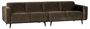 Hoorns Szürke barna bársony négyszemélyes kanapé Twilight 280 cm