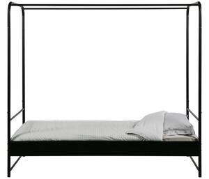 Hoorns Fekete fém egyszemélyes ágy Alma 90 x 200 cm