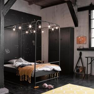 Hoorns Fekete fém Alma egyszemélyes ágy, 120x200 cm