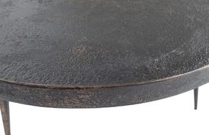 Hoorns Fekete fém dohányzóasztal Buster XL patinával 76 cm