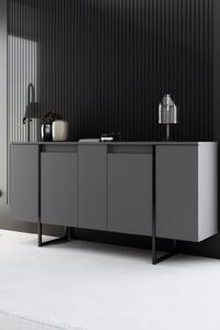 Komód, antracit-fekete, 160 cm