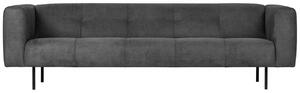 Hoorns Sötétszürke bőr háromüléses Pearl kanapé 250 cm