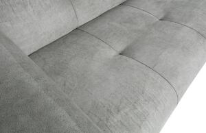 Hoorns Világosszürke bőr háromüléses Pearl kanapé 250 cm