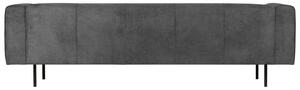 Hoorns Sötétszürke bőr háromüléses Pearl kanapé 250 cm