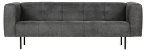 Hoorns Sötétszürke bőr kétszemélyes kanapé Pearl 213 cm