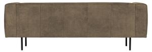 Hoorns Olíva barna bőr kétszemélyes kanapé Pearl 213 cm