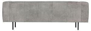 Hoorns Világosszürke bőr kétüléses Pearl kanapé 213 cm