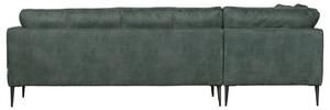 Hoorns Avery benzinzöld velúr sarokkanapé 275 cm, bal