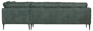 Hoorns Avery kerozinzöld velúr sarokkanapé 275 cm, jobb