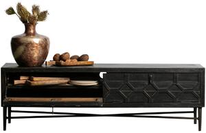 Hoorns Morten fekete fenyő TV asztal 165 x 45 cm