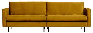 Hoorns Okker sárga bársony háromszemélyes kanapé Raden 275 cm foltvarróval