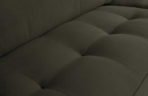 Hoorns Raden 275 cm-es sötétzöld bársony háromszemélyes kanapé foltvarróval