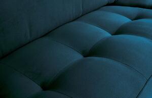 Hoorns Raden 275 cm-es kék bársony háromszemélyes kanapé foltvarróval
