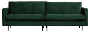 Hoorns Zöld bársony háromszemélyes kanapé Raden 275 cm