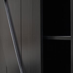 Hoorns Fekete tömör fenyő szekrény Paige 200 x 100 cm