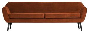 Hoorns Rozsda vörös bársony háromszemélyes kanapé Sanba 230 cm