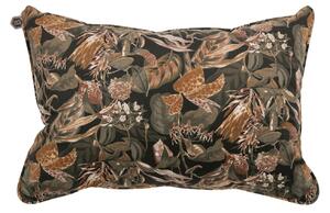 Hoorns Fekete-barna bársonypárna Tergi virágmintával 40 x 60 cm