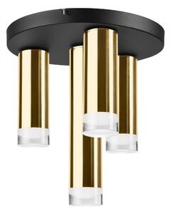 Diego fekete-aranyszínű mennyezeti lámpa 4 izzóval, ø 30 cm - LAMKUR