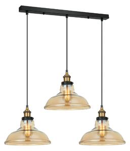 Italux modern vintage függeszték hubert borostyán fekete arany itxmdm-2381/3 gd+amb