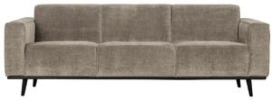Hoorns Világosszürke kordbársony háromszemélyes kanapé Twilight 230 cm
