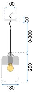 Mennyezeti lámpa Zenit C APP020-1CP fekete