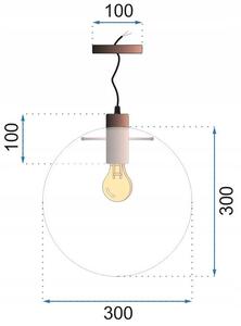 Mennyezeti lámpa APP308-1CP Fekete 30 cm